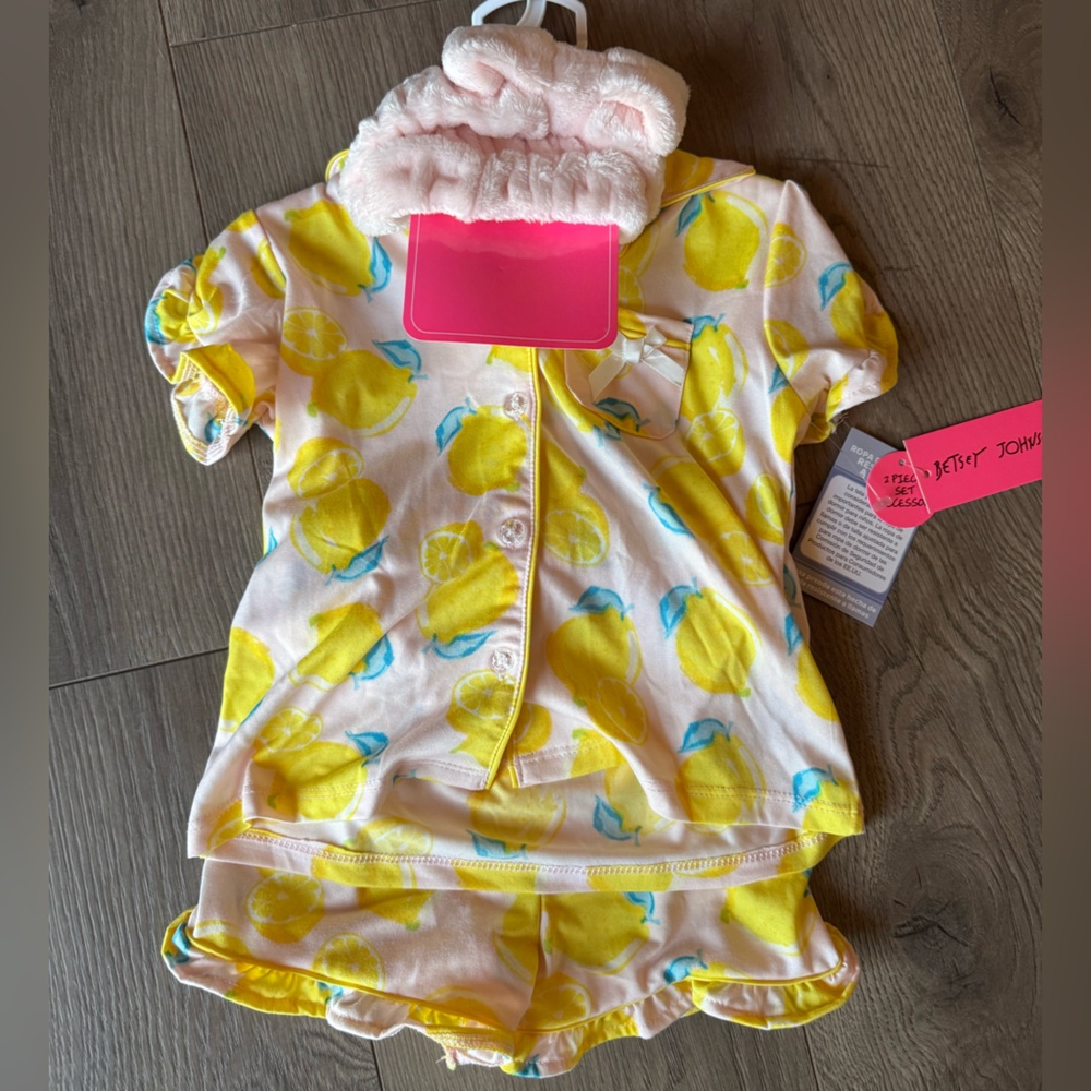 Lemon Print Pajama Set with Headband
